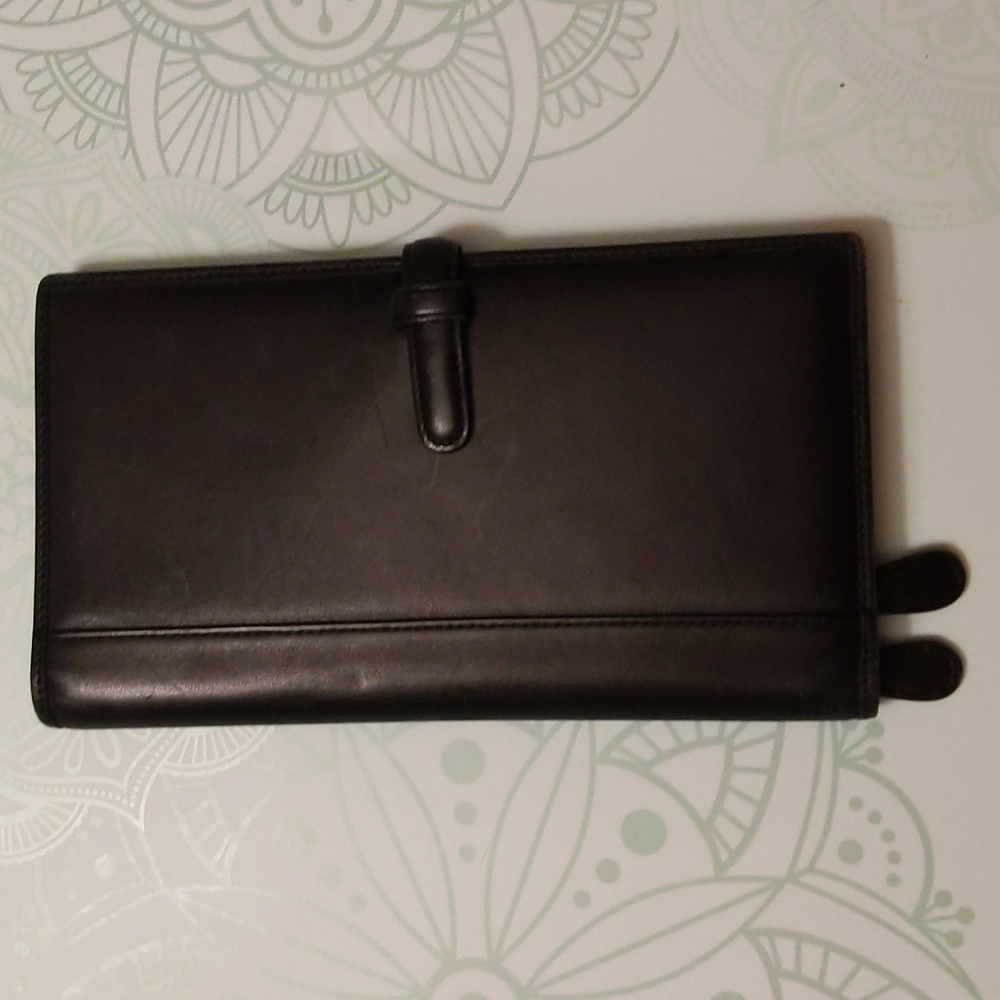 Coach black small leather portfolio